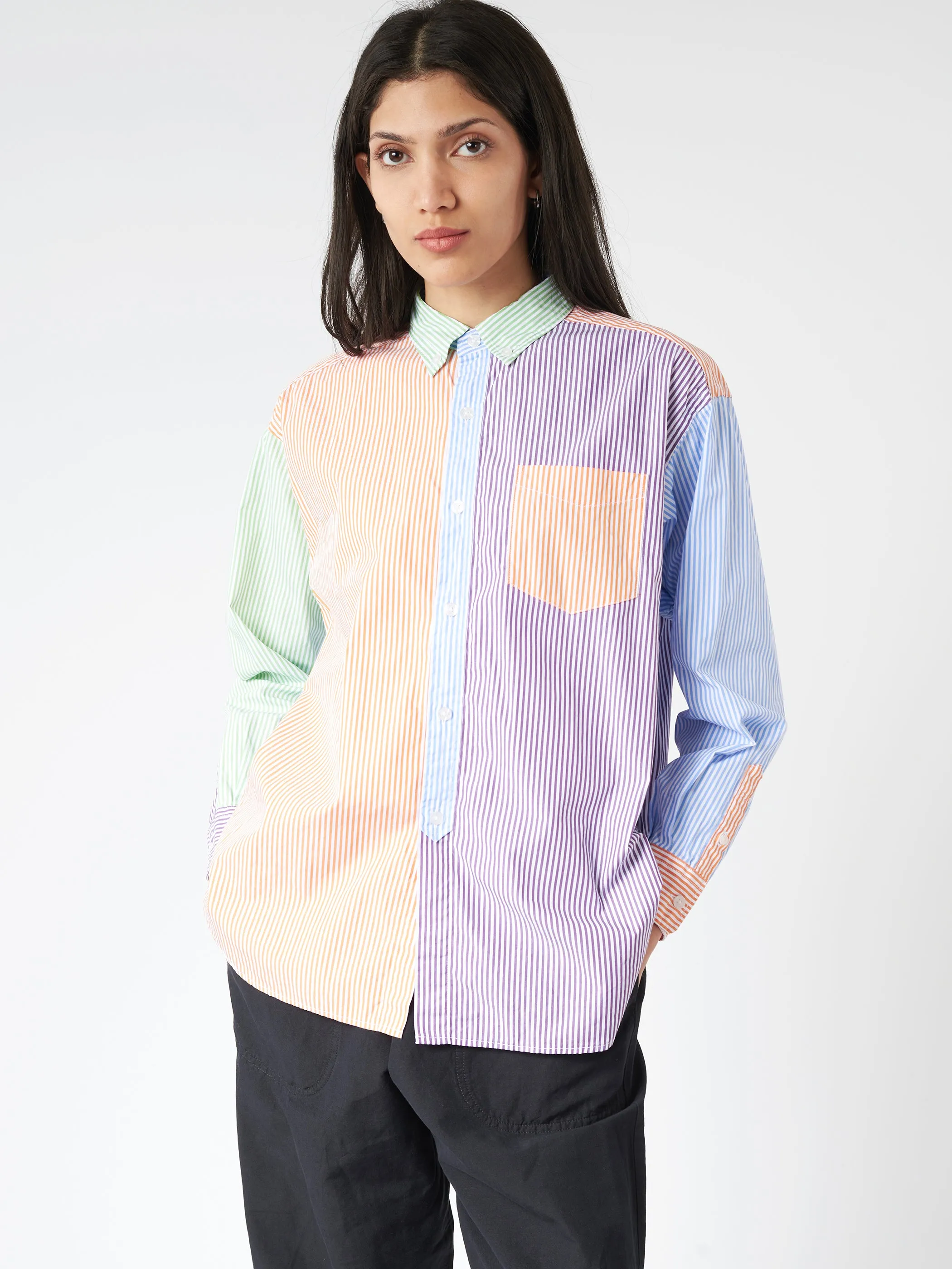 Crazy Stripe Long Sleeve Button Down