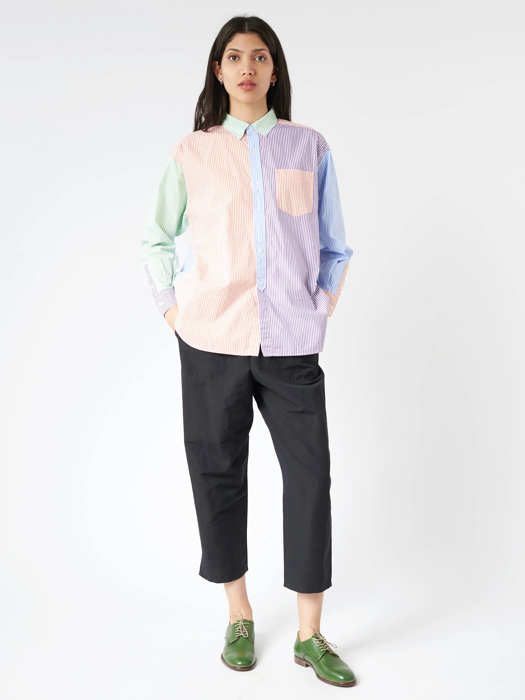 Crazy Stripe Long Sleeve Button Down