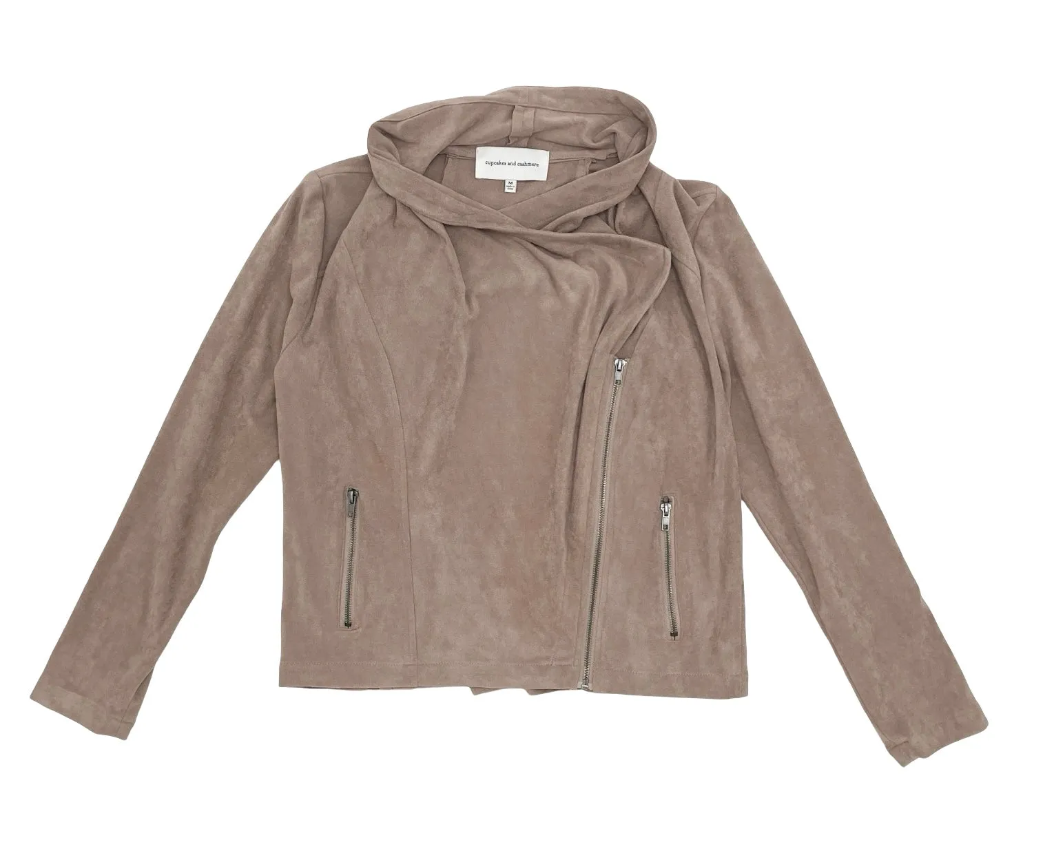 Cupcakes & Cashmere faux suede moto jacket - M