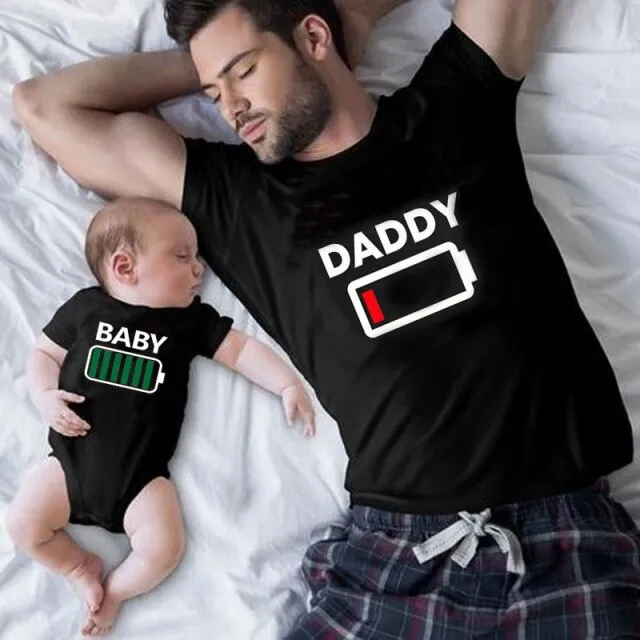 Cute Family Look Matching Clothes T shirt Father Daughter Son