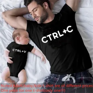 Cute Family Look Matching Clothes T shirt Father Daughter Son