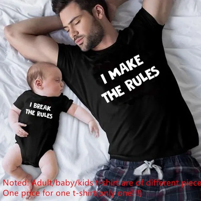 Cute Family Look Matching Clothes T shirt Father Daughter Son