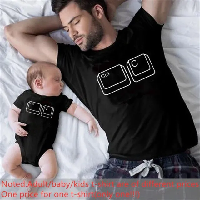 Cute Family Look Matching Clothes T shirt Father Daughter Son