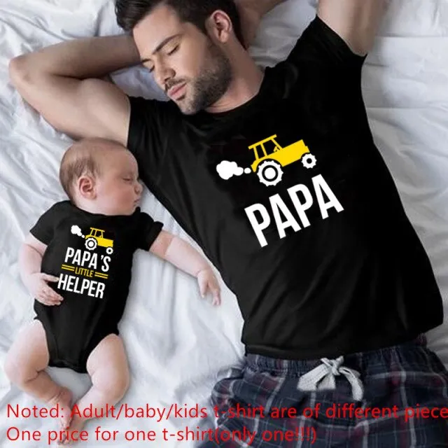 Cute Family Look Matching Clothes T shirt Father Daughter Son