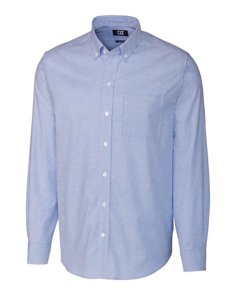 Cutter & Buck Stretch Oxford Stripe Mens Long Sleeve Dress Shirt