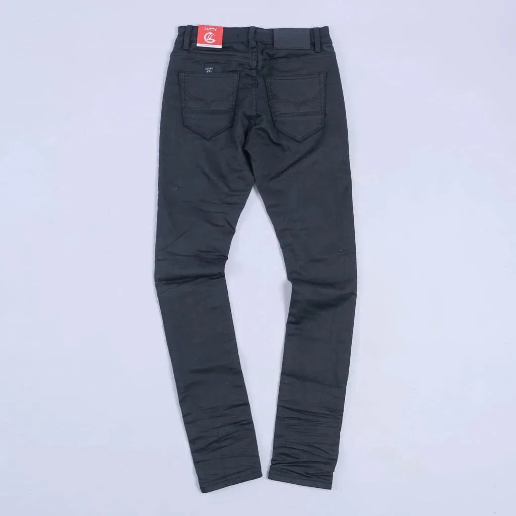 Cutty Root Skinny Wax Jeans Black