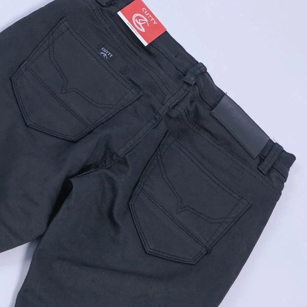 Cutty Root Skinny Wax Jeans Black