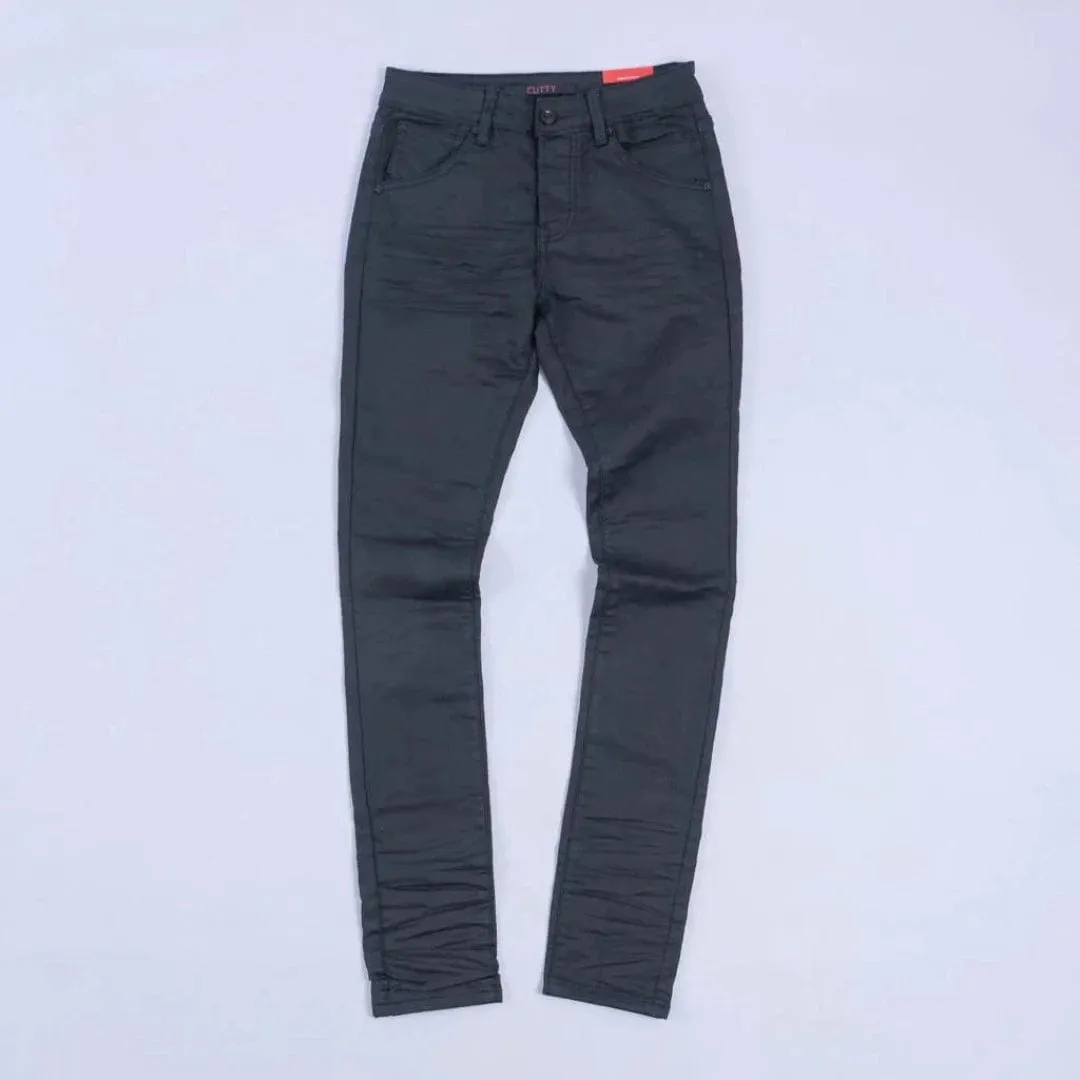 Cutty Root Skinny Wax Jeans Black
