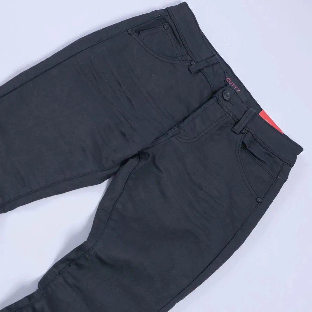 Cutty Root Skinny Wax Jeans Black