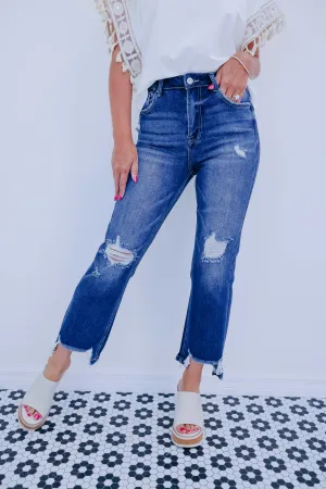 DeSoto Distressed Step Hem Jeans