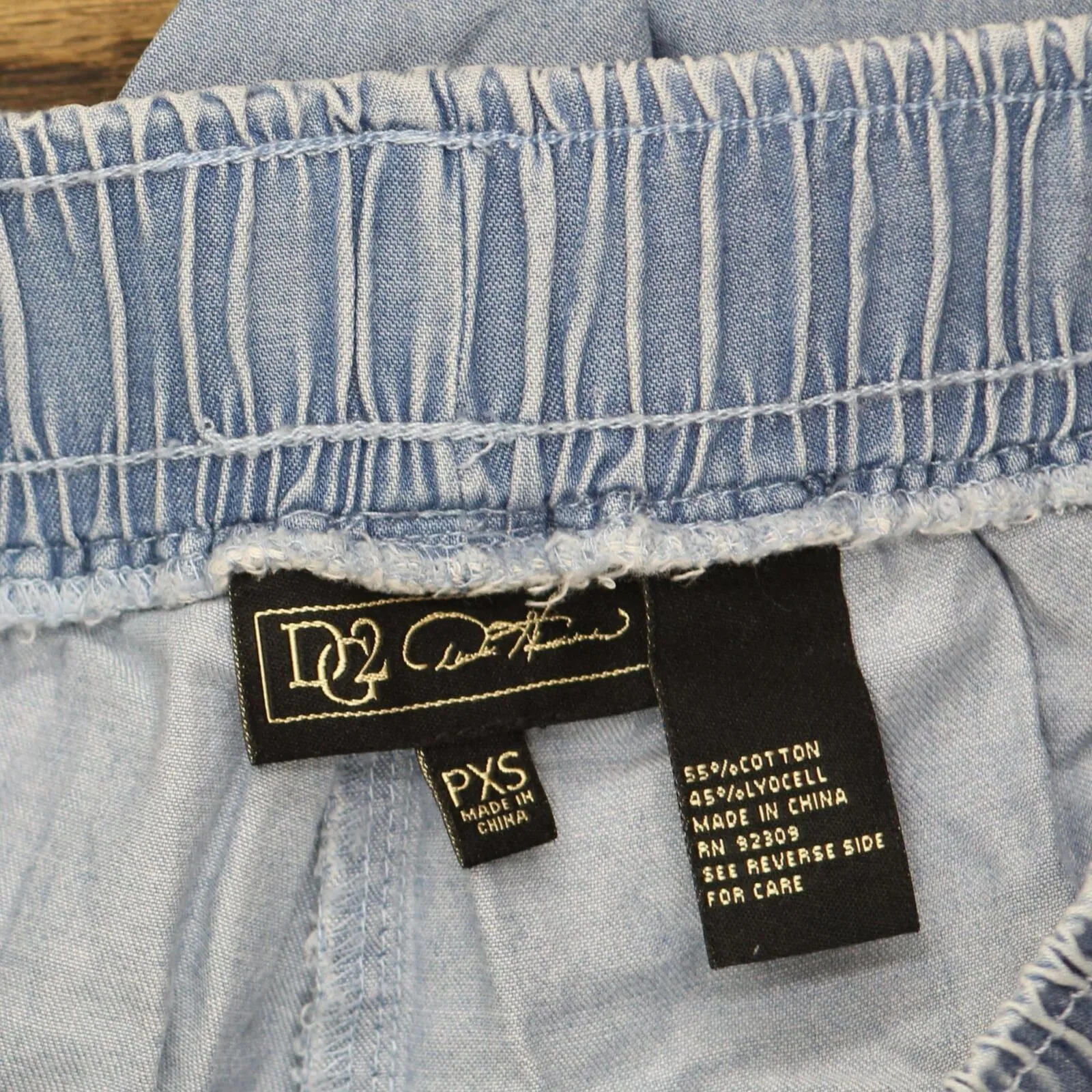 DG2 Womens Softcell Denim Wide Leg Pants 720895 Blue PXS