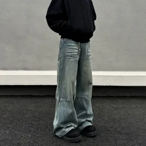 Distressed Wide-Leg Jeans
