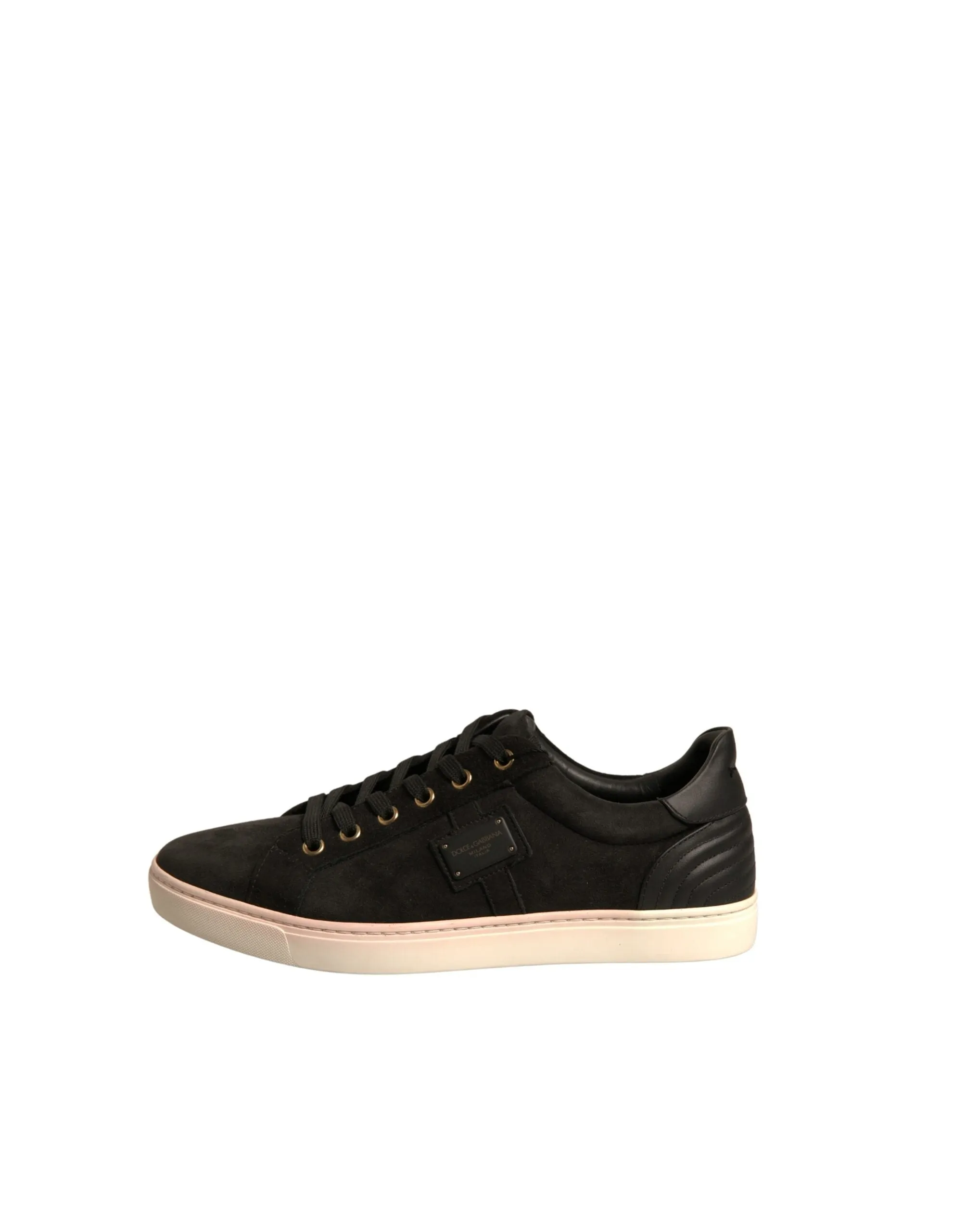 Dolce&Gabbana Men Black Sneakers Suede Leather Athletic Flat Trainer Shoes EU 39