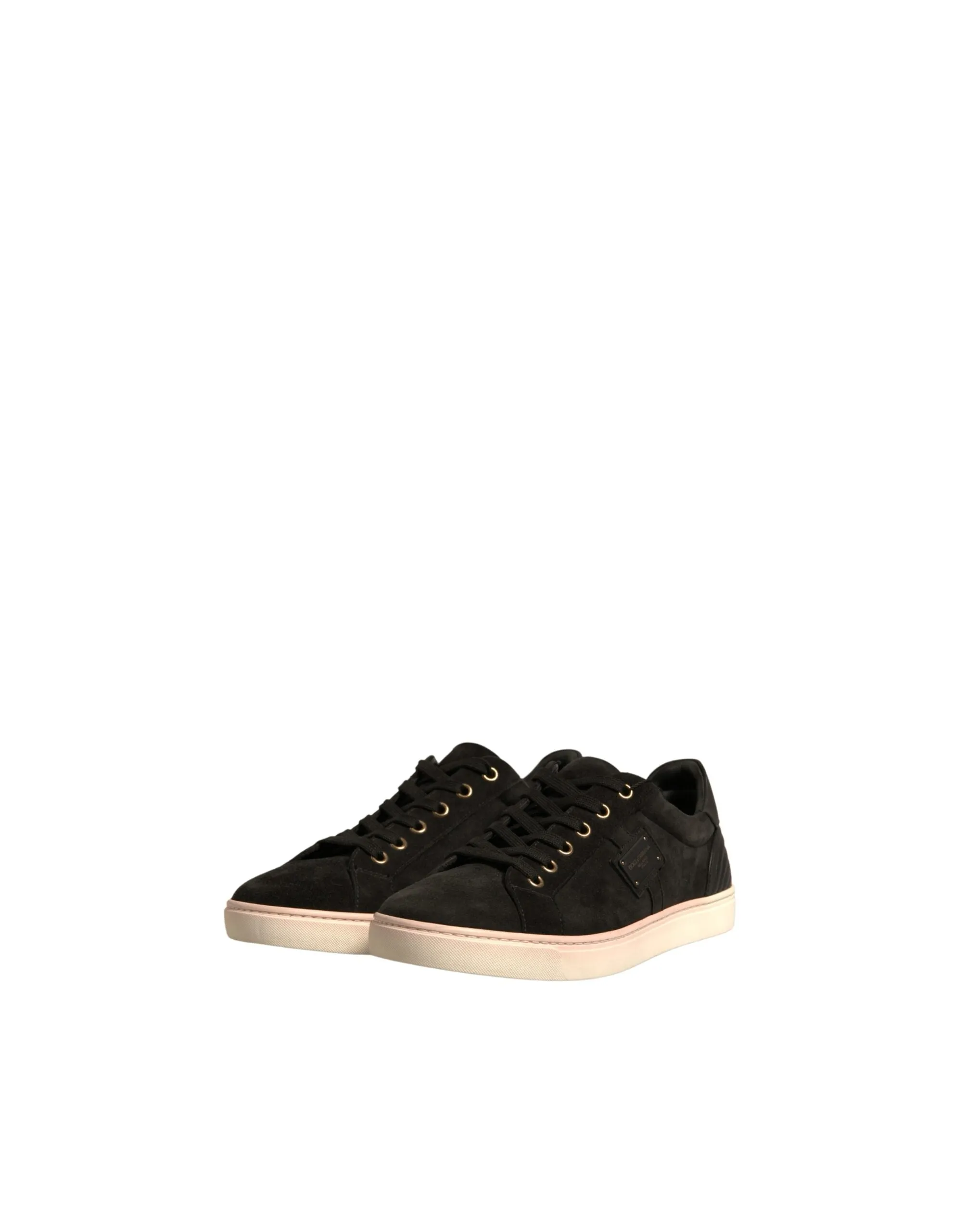 Dolce&Gabbana Men Black Sneakers Suede Leather Athletic Flat Trainer Shoes EU 39