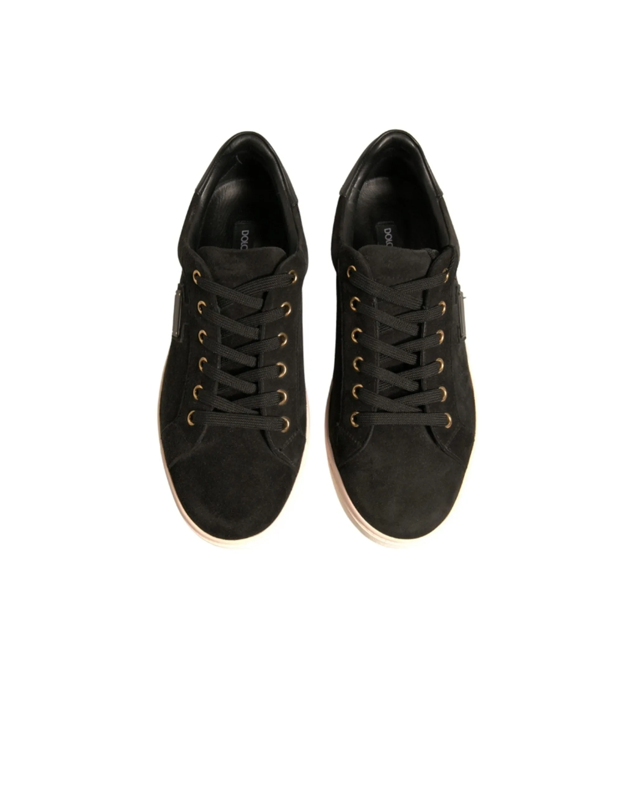 Dolce&Gabbana Men Black Sneakers Suede Leather Athletic Flat Trainer Shoes EU 39