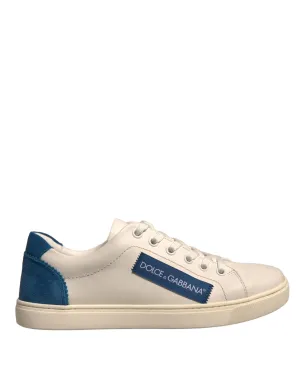 Dolce&Gabbana Women Ivory Sneakers Leather Low Top Flat Trainer Shoes Size EU 36