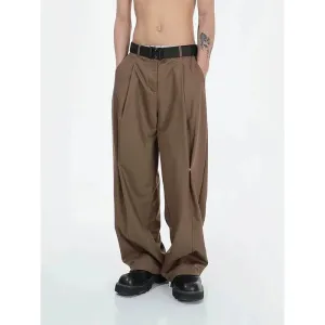 Drape High Waist Slim Wide-leg Pants