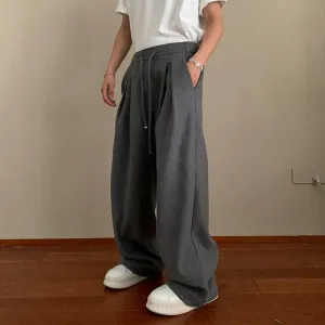 Drape Wide-Leg Drawstring Pants