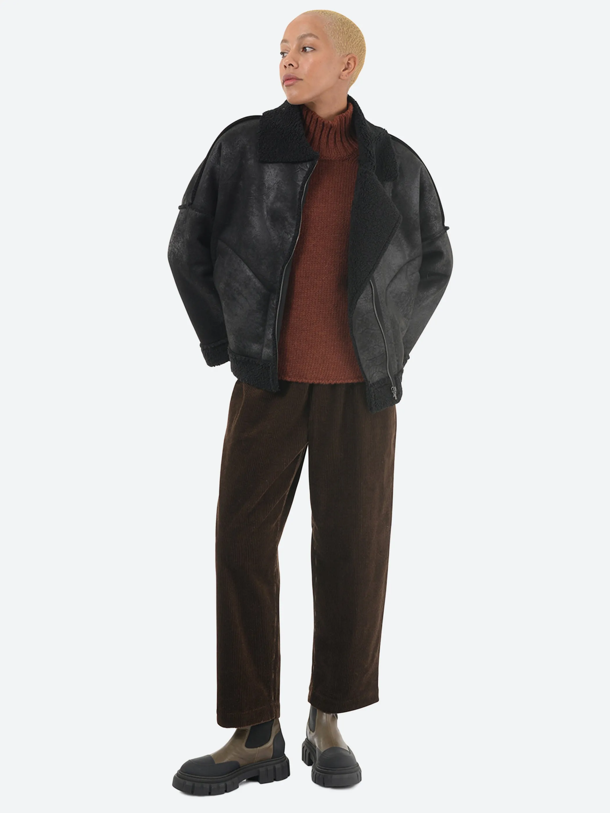Eco-Shearling Zipped Jacket
