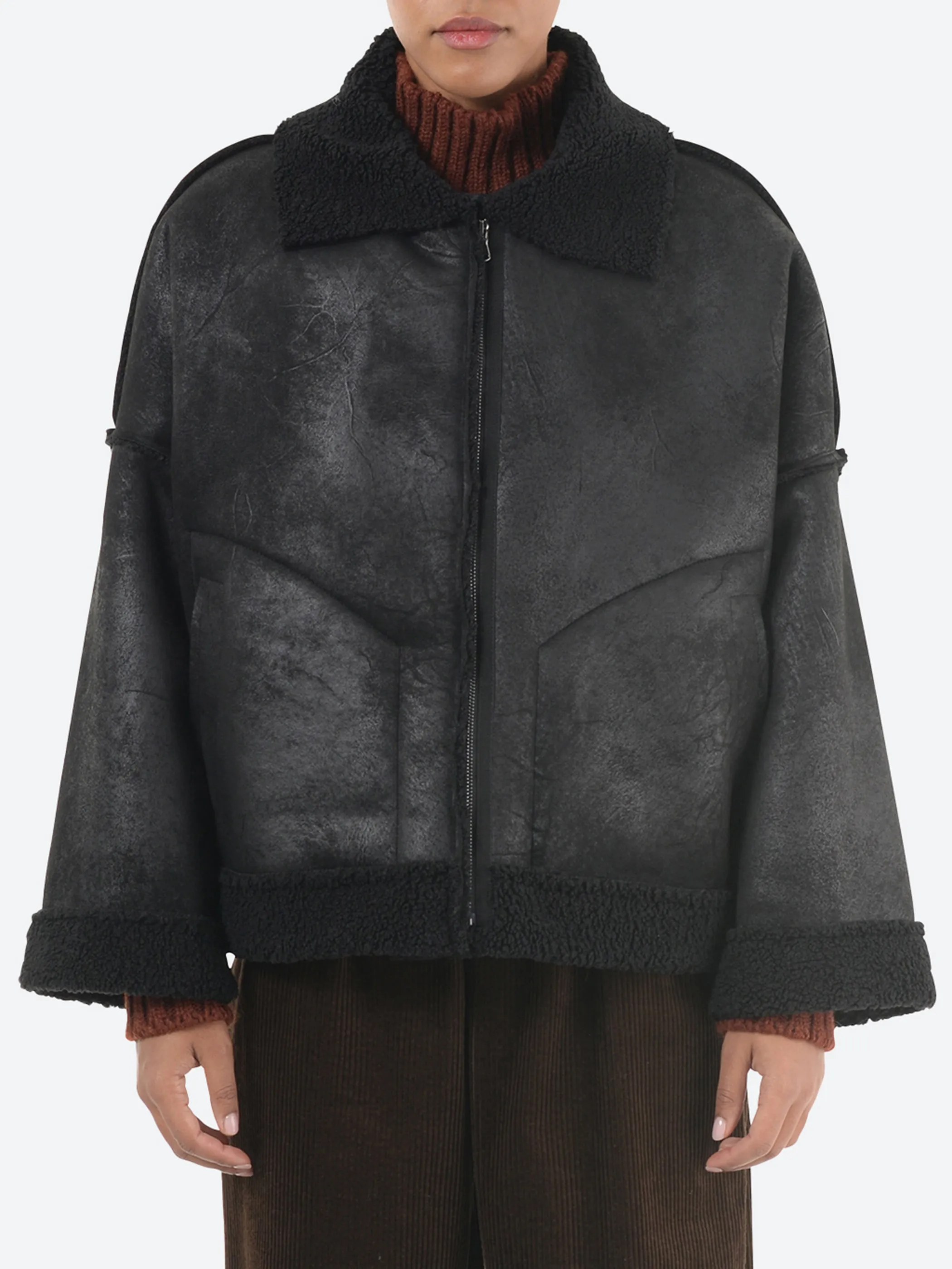 Eco-Shearling Zipped Jacket