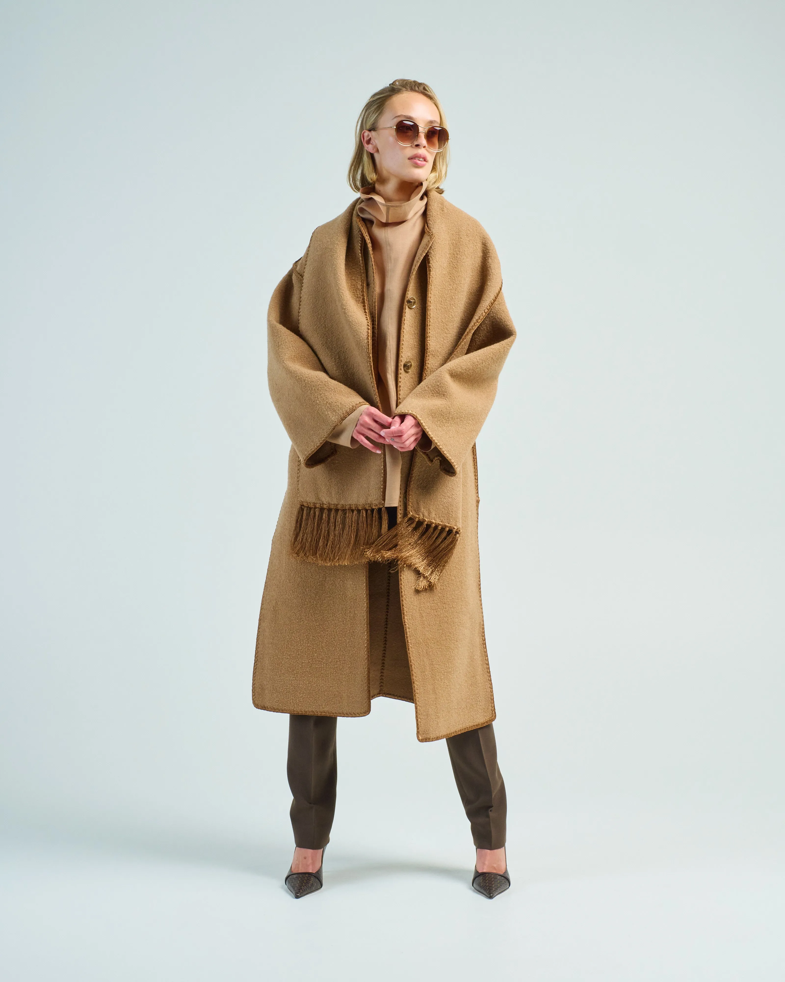 embroidered scarf coat