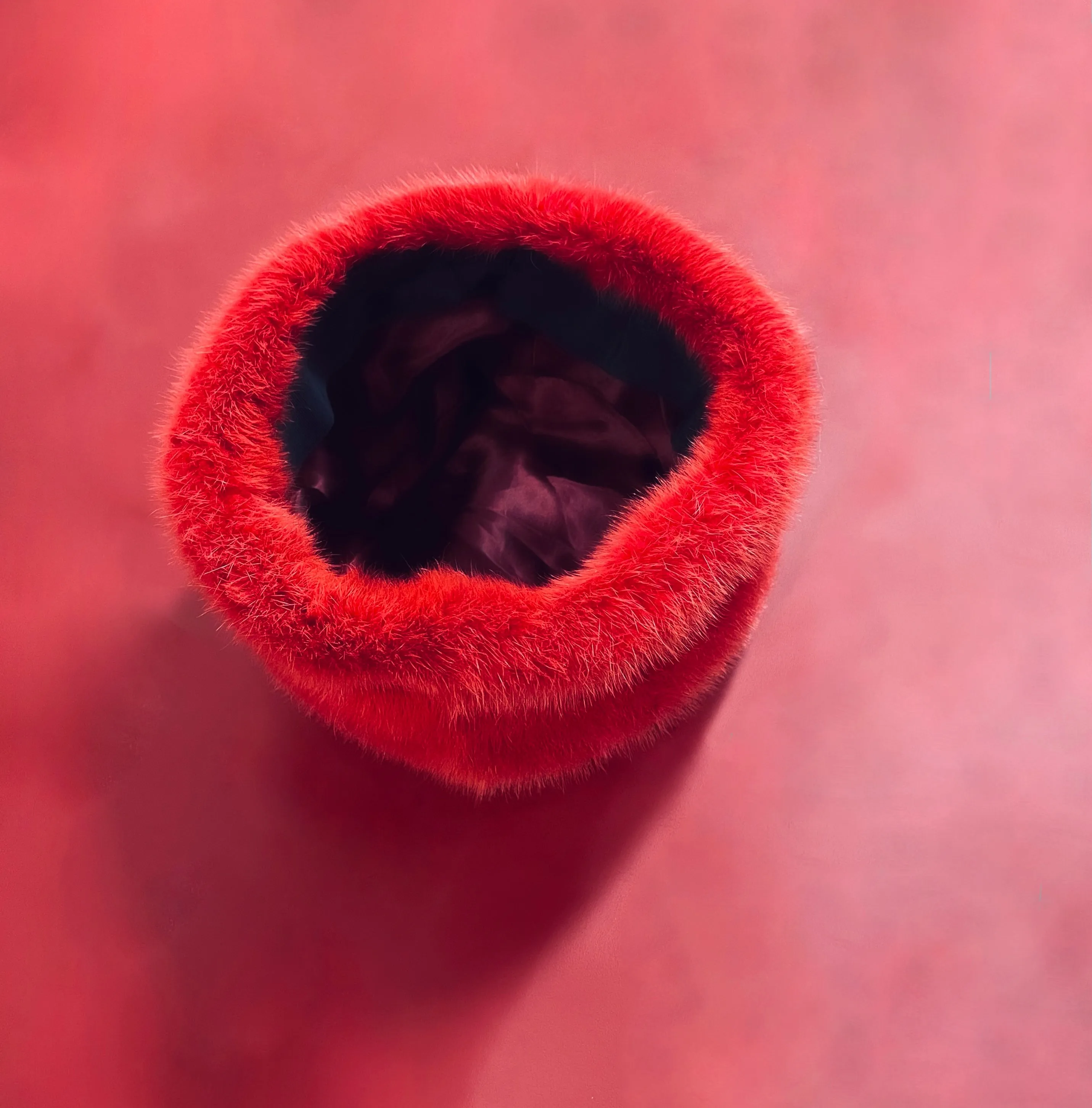 Fallon Aurielle Mink Fur Hat (Red)