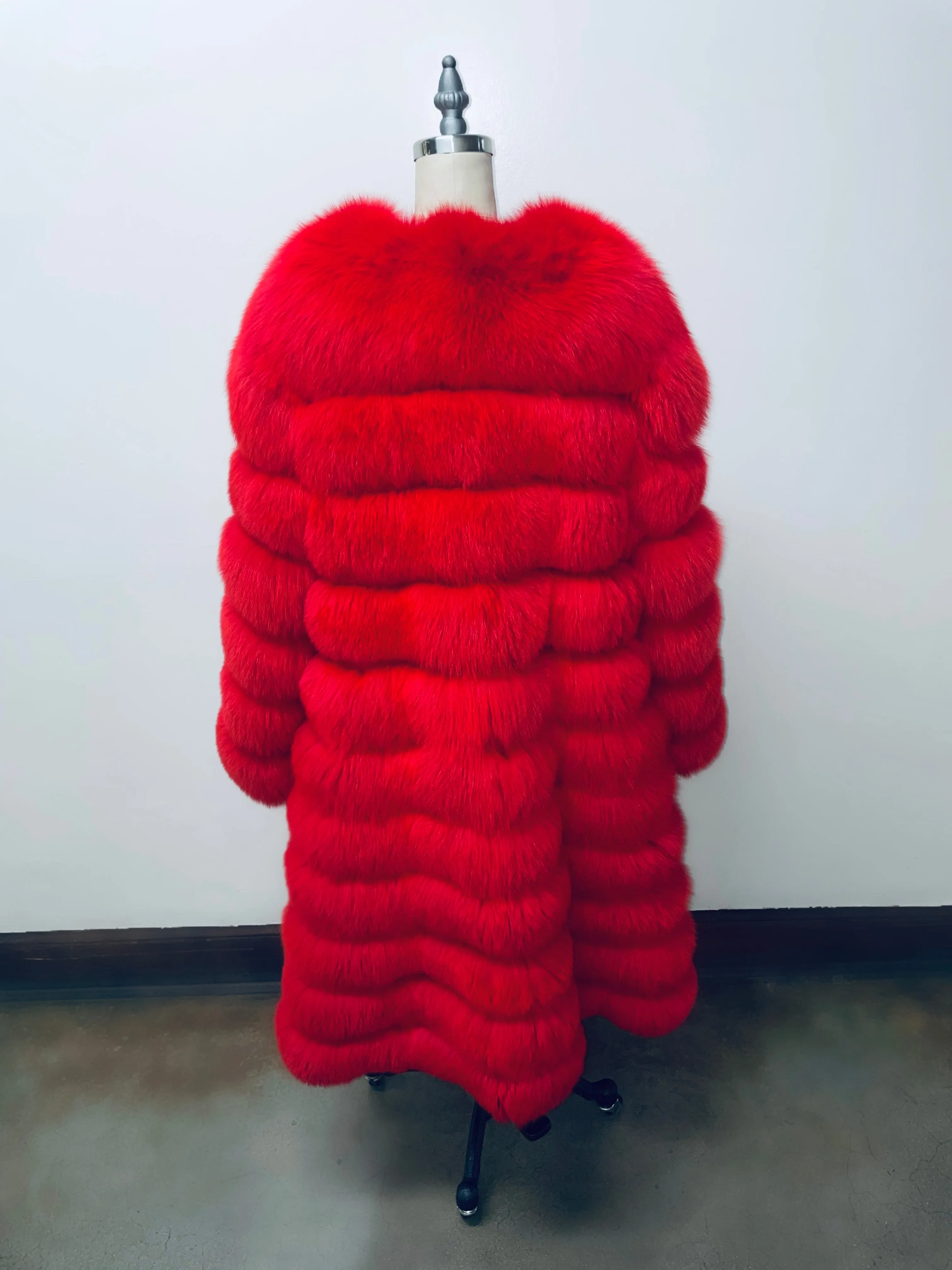 Fallon Aurielle Red Fox Fur Horizontal Coat (Red)