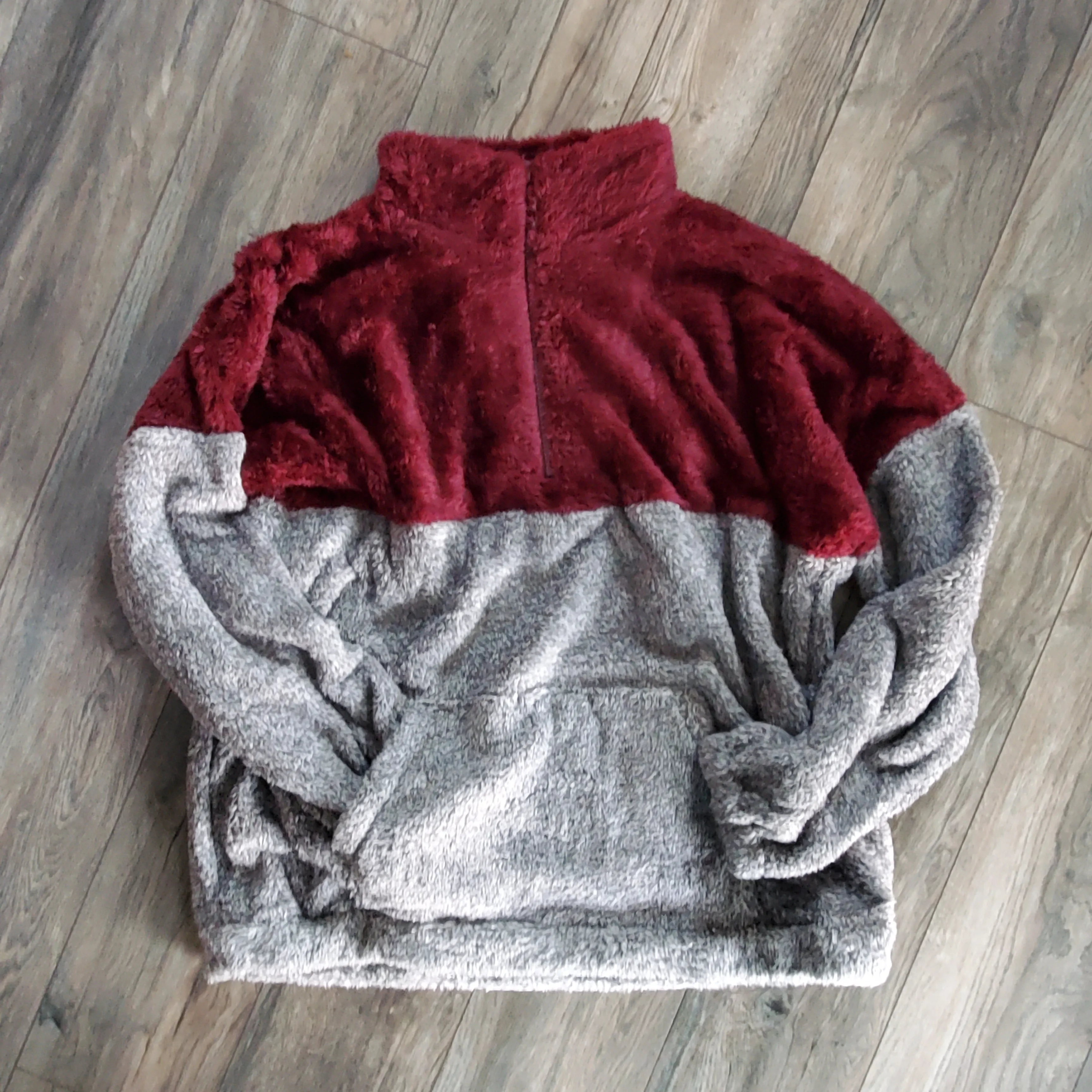   Faux Fur Half Zip Pullover