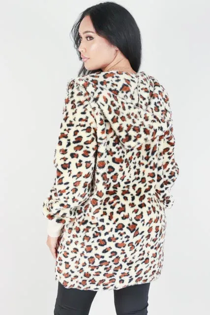 FAUX FUR OPEN FRONT JACKET