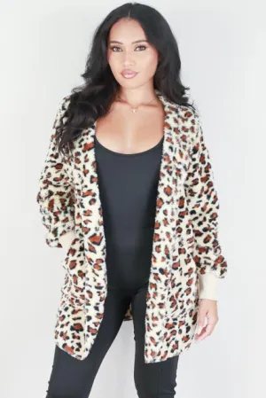 FAUX FUR OPEN FRONT JACKET
