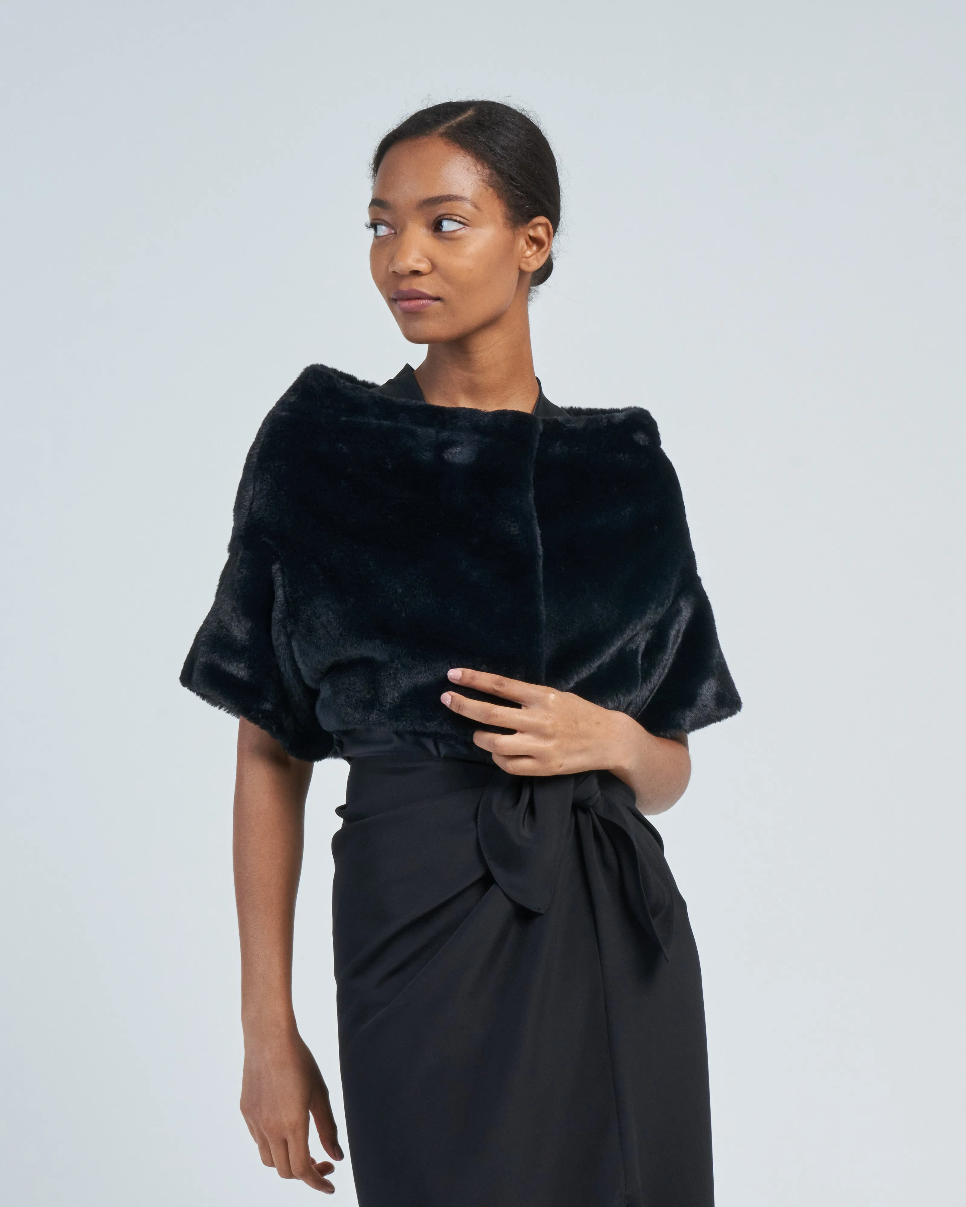 faux fur shrug