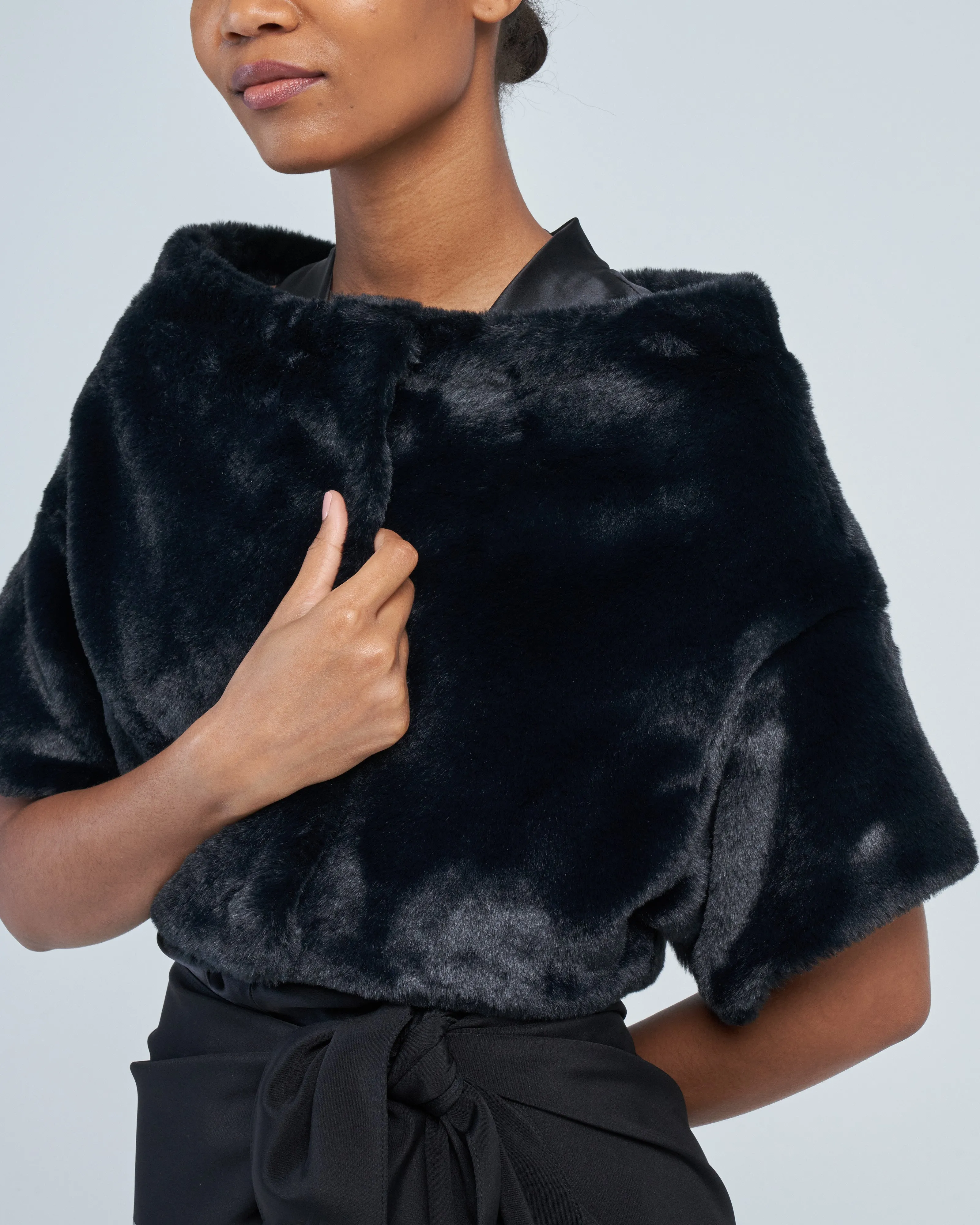 faux fur shrug
