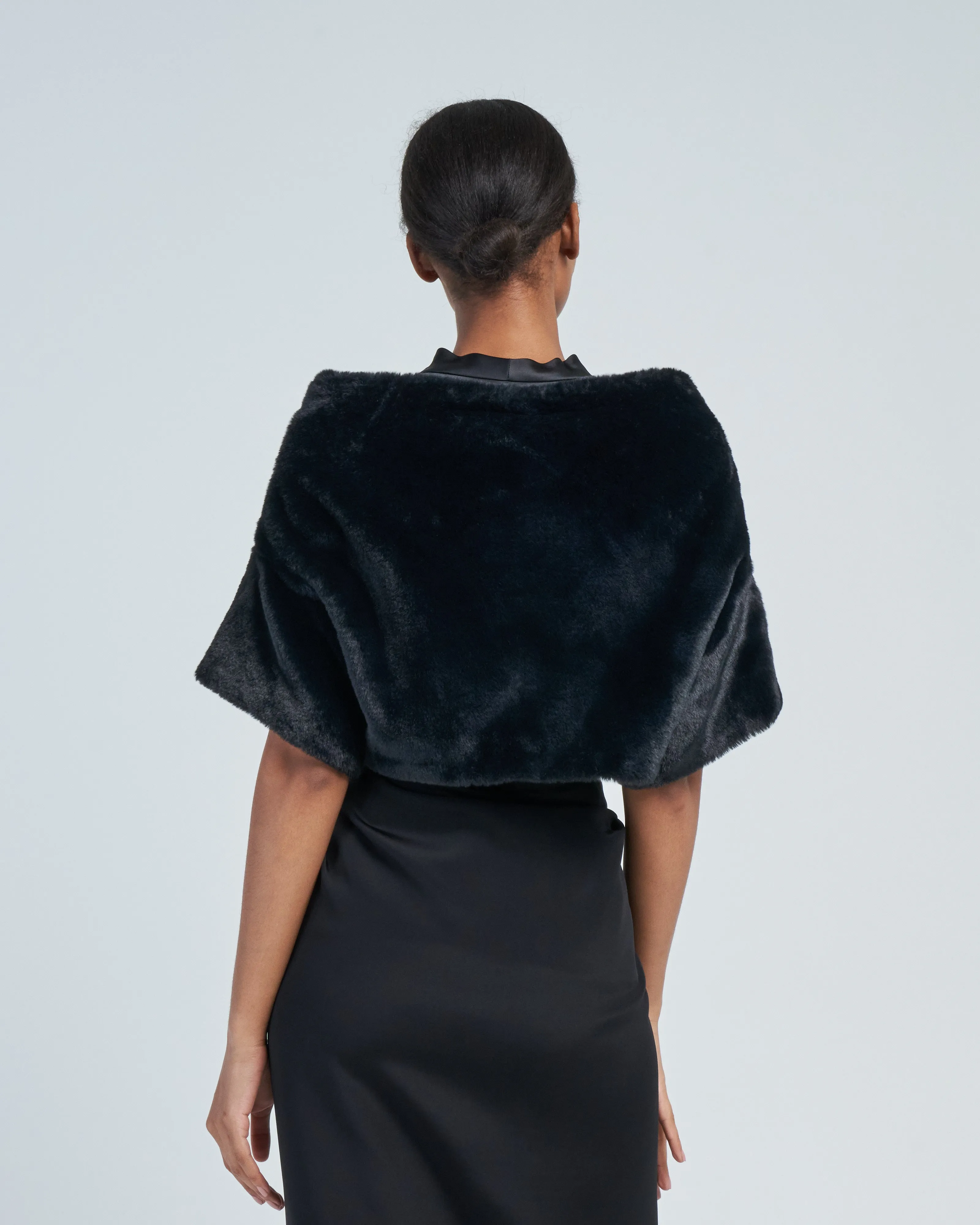 faux fur shrug