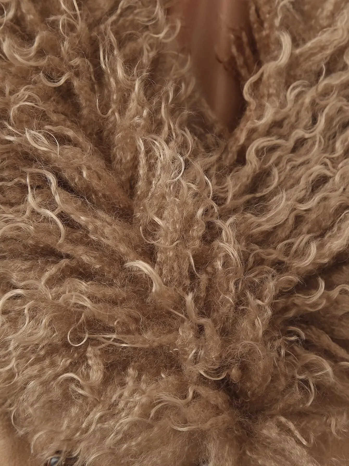 Faux Fur Trim Belted 3/4 Length Coat