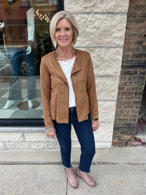 Faux Zip Jacket- Tobacco