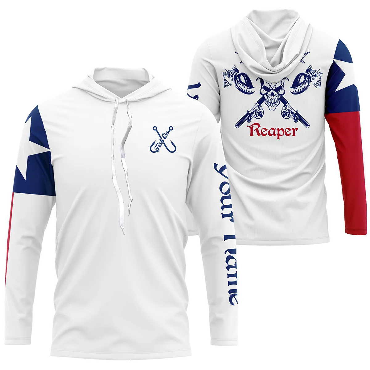 Fishing Fish reaper Custom Texas Flag Fishing Shirts, Texas Fishing jerseys IPHW1811