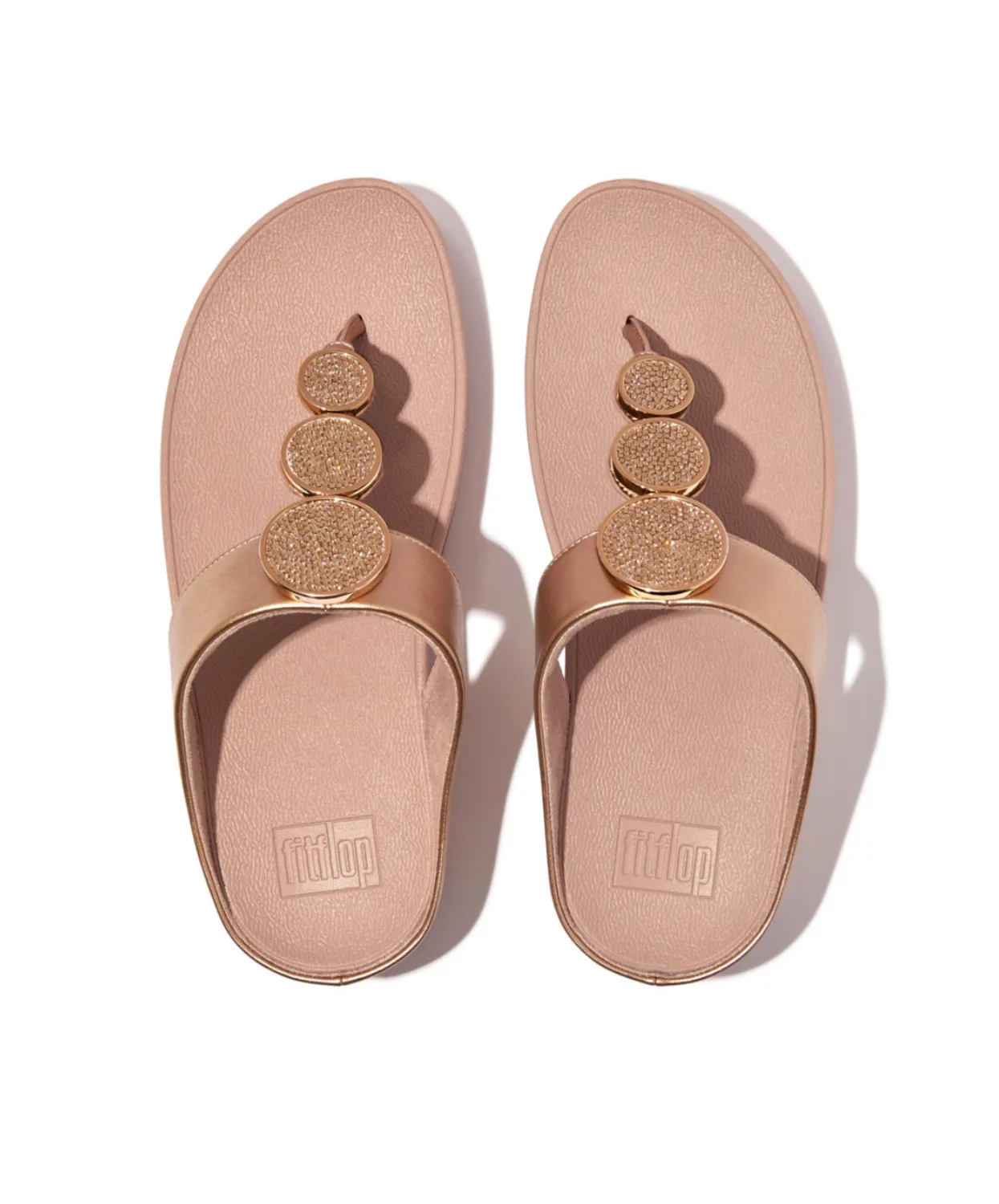 Fitflop Halo Bead Circle Metallic Toe Post Rose Gold