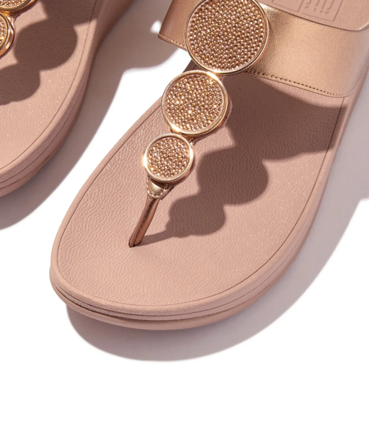 Fitflop Halo Bead Circle Metallic Toe Post Rose Gold