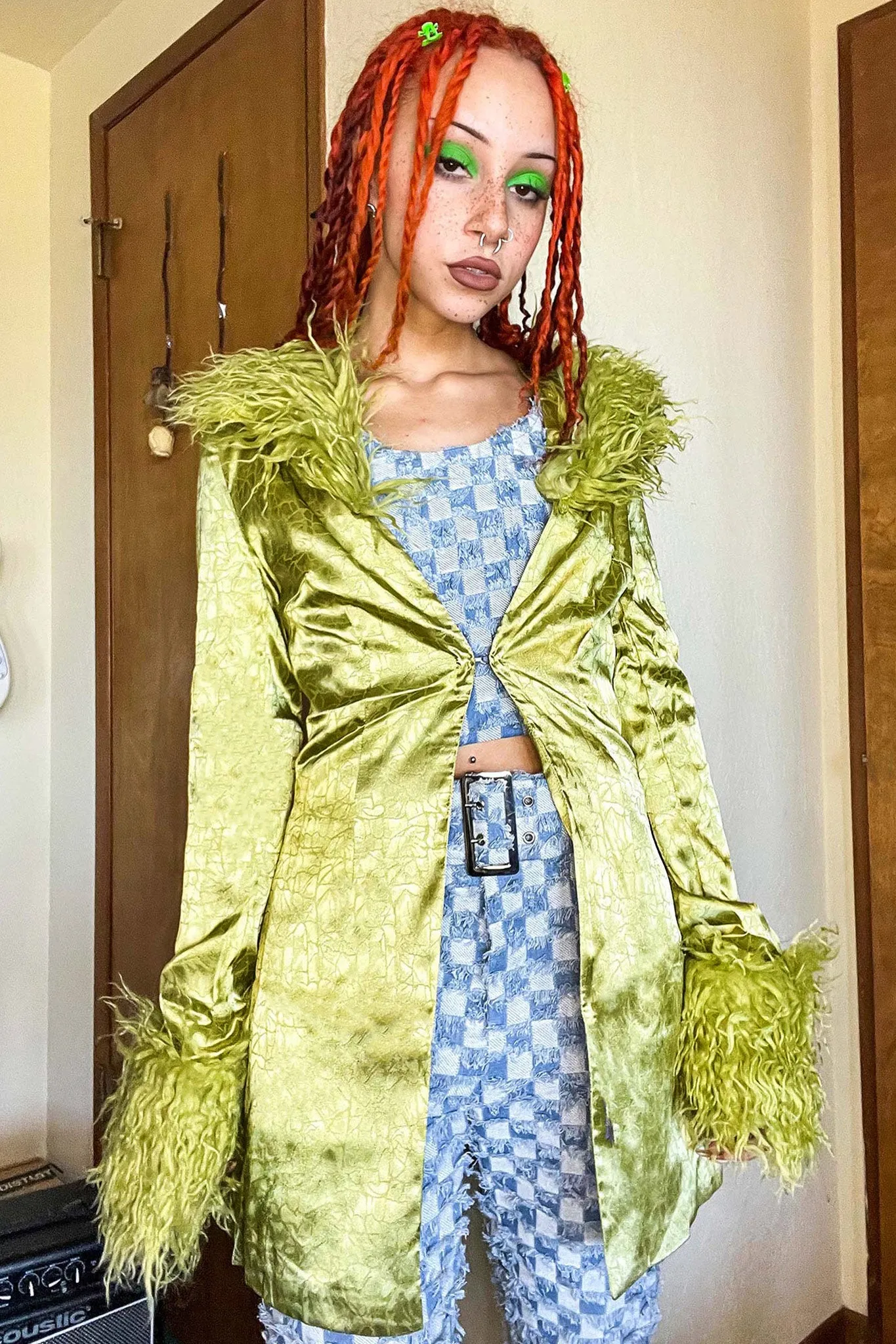 Forest Long Faux Fur Cardigan