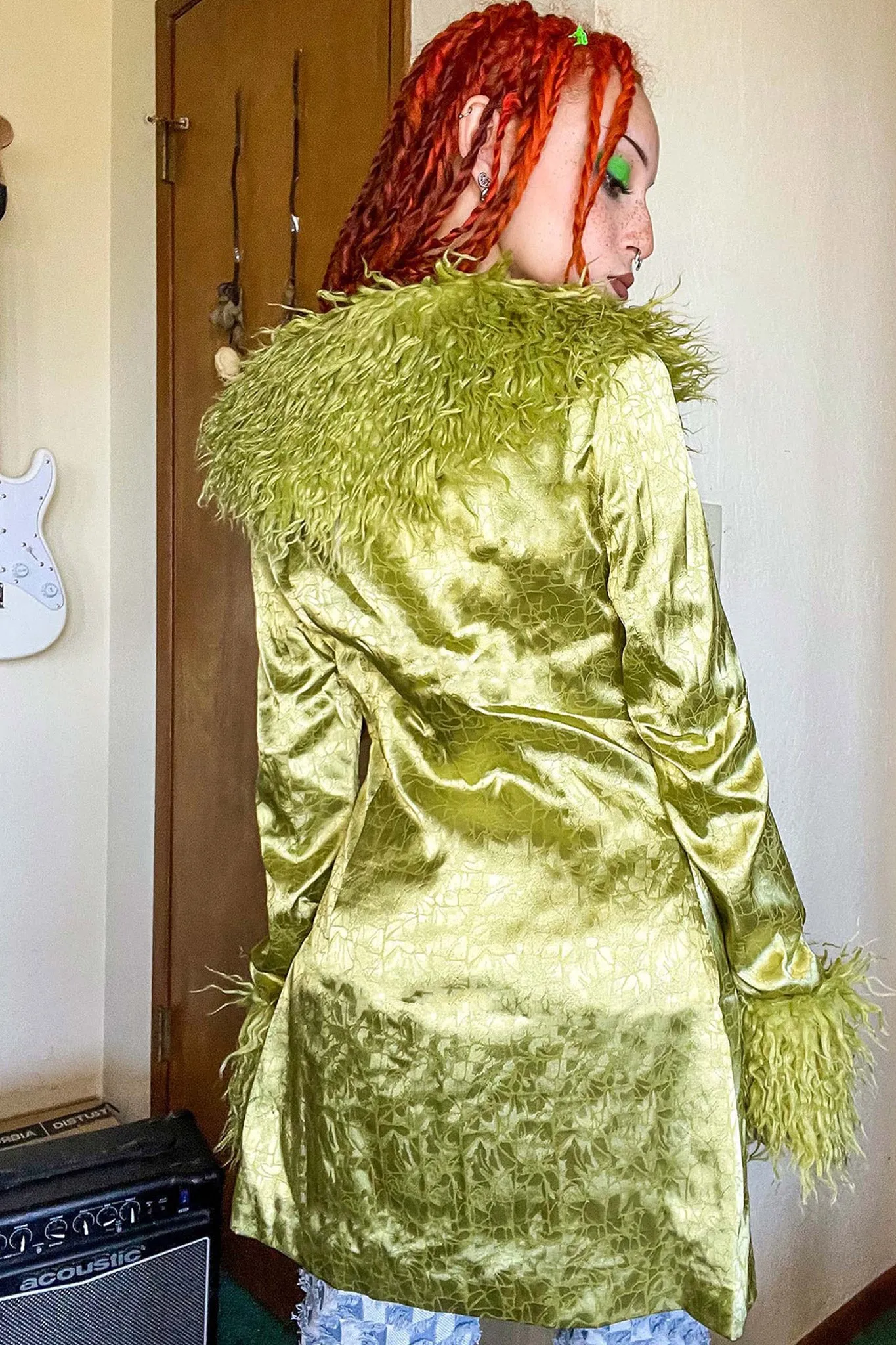 Forest Long Faux Fur Cardigan