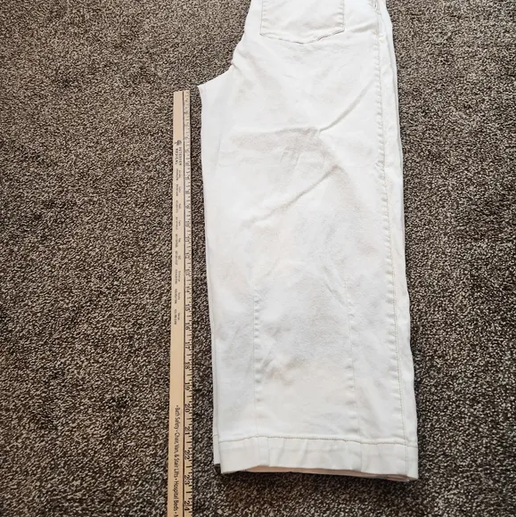 Free People Pleated Carrot Cropped Pants Ecru Size 6