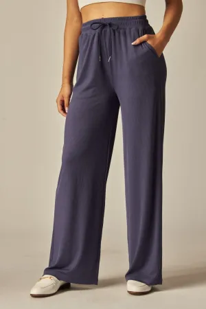 Future Dusk Stretchy Ribbed Drawstring Wide Leg Pants 2/24/25 9635