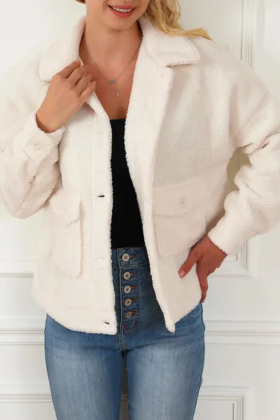 Fuzzy Button Up Outerwear