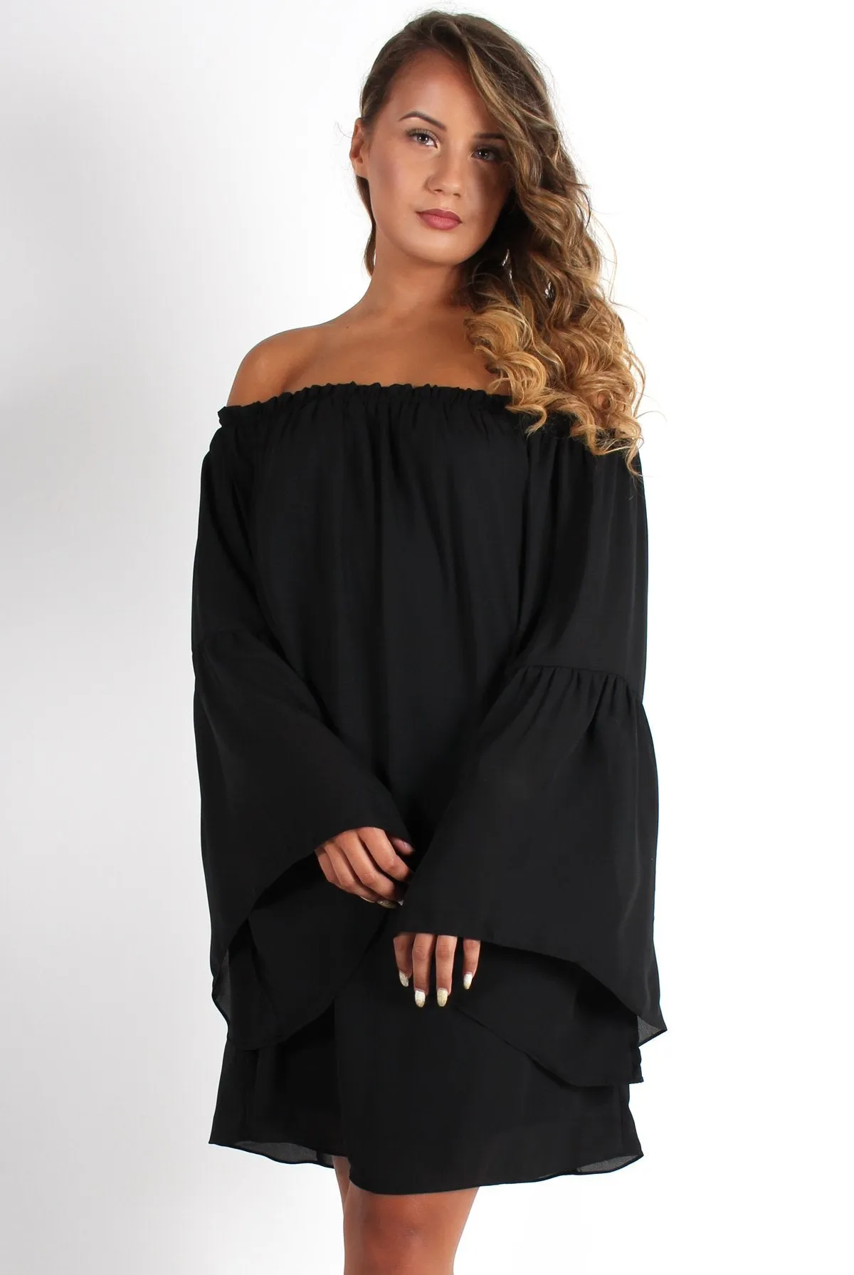 Gabriel Black Off The Shoulder Dress