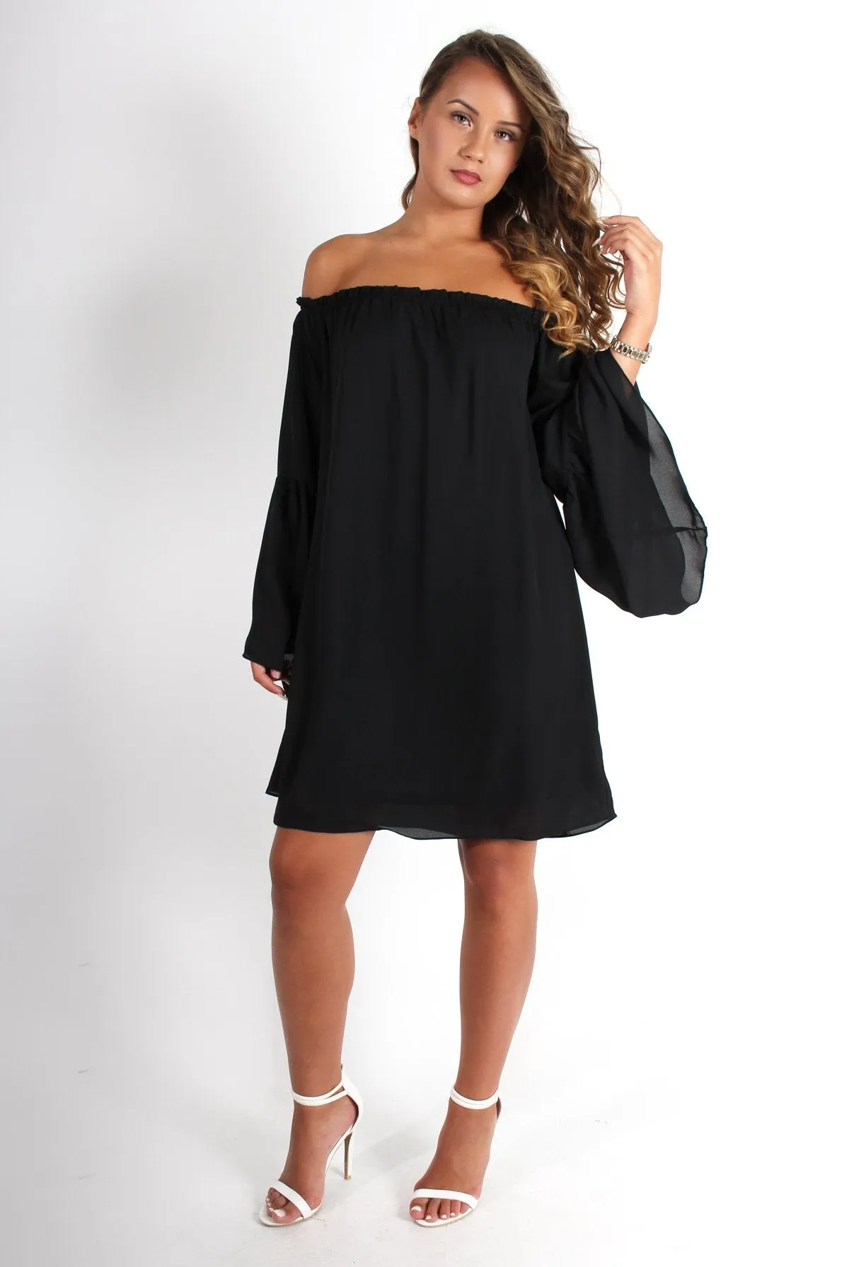 Gabriel Black Off The Shoulder Dress