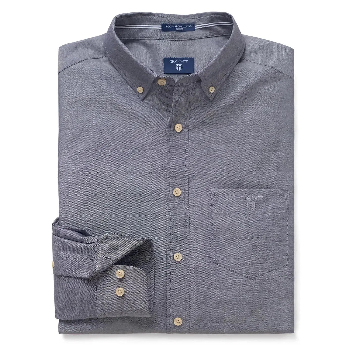 GANT Men's Classic Blue Eco Yarn Dyed PPO Button Down Shirt 3001910 Size M