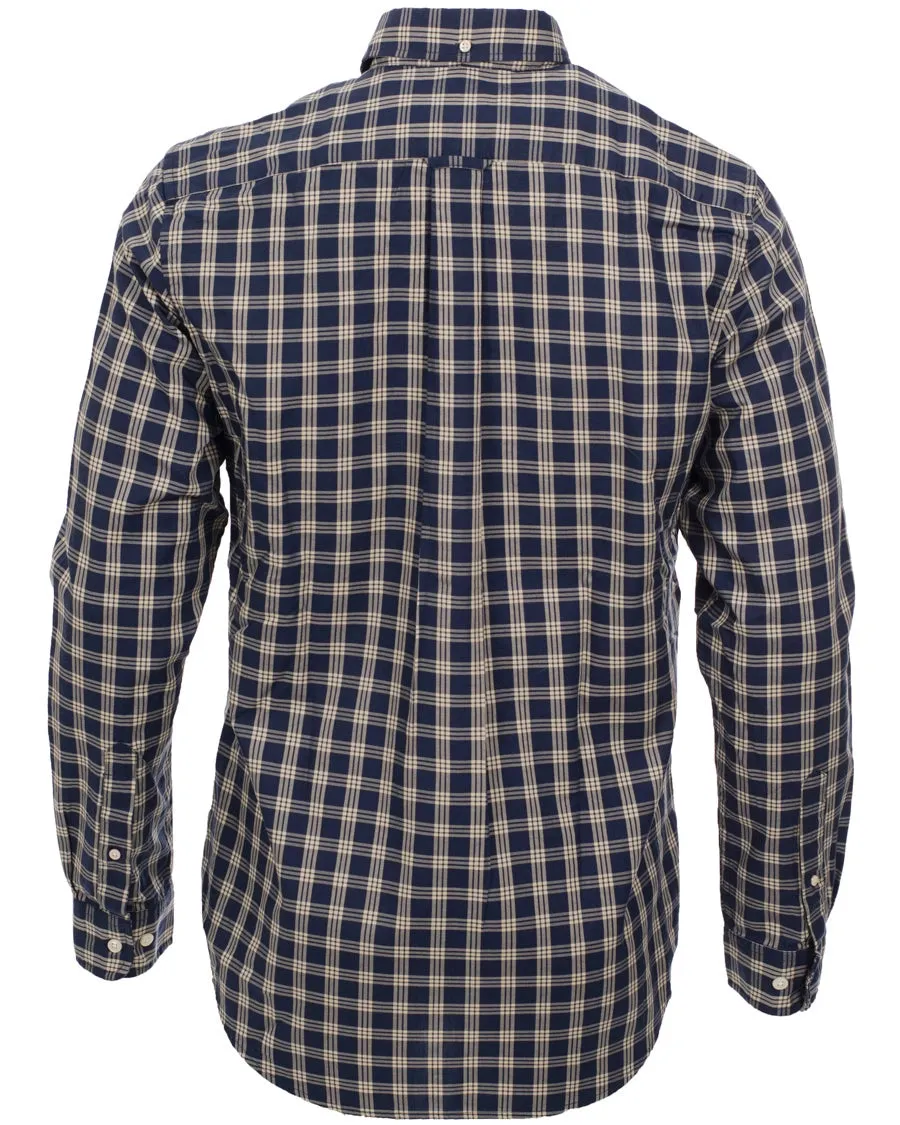GANT Pearl White Front Desk Twill Check Button Down Shirt 308470 Size Medium