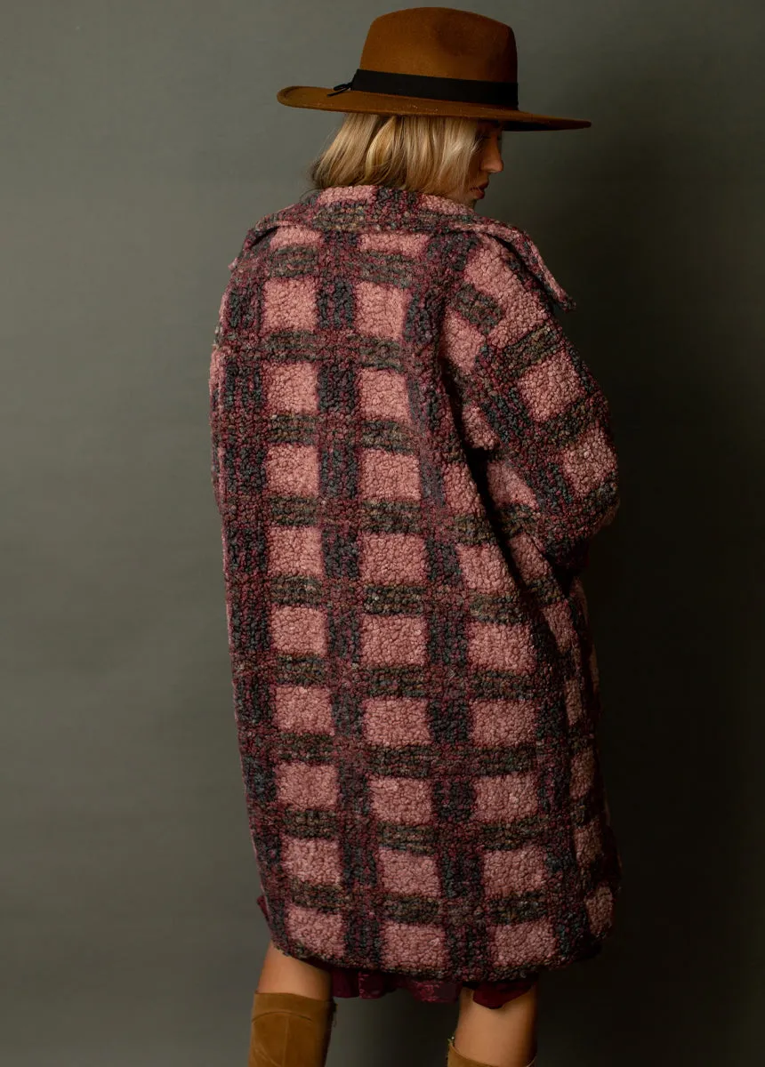 Gertie Coat in Rose Plaid
