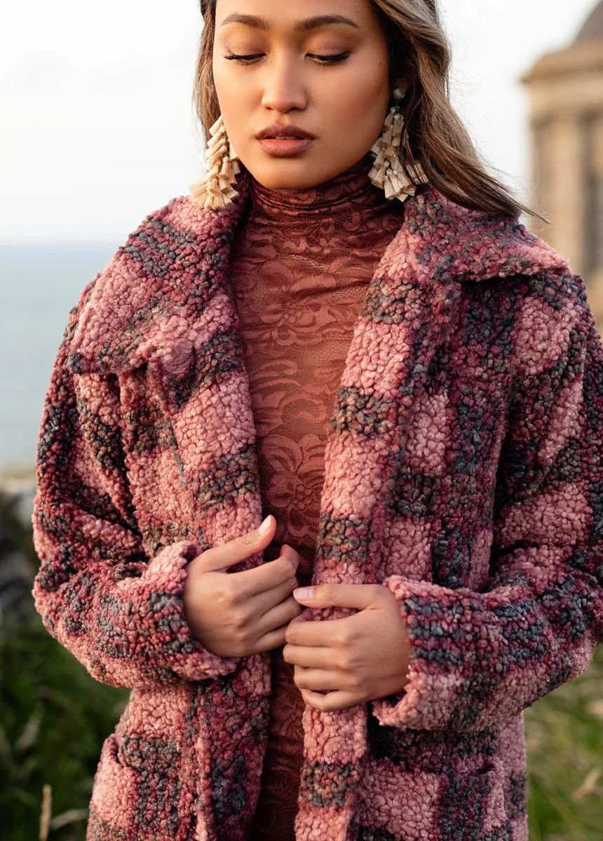 Gertie Coat in Rose Plaid