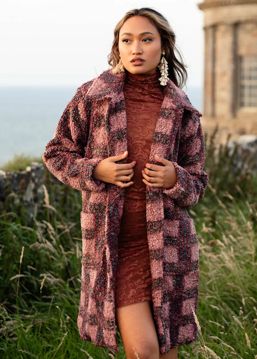 Gertie Coat in Rose Plaid